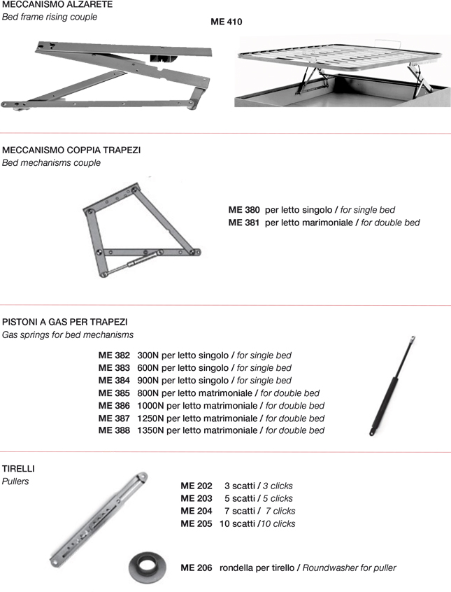 Meccanismi per letti - Bed mechanisms
